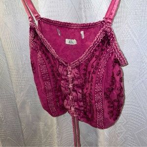 XS Urban Outfitters - Pink Tank Top - Magenta Acid Dye Top